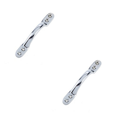 2 PACK Premium 152mm Polished Chrome Sash Handle for Windows - Window Fastener