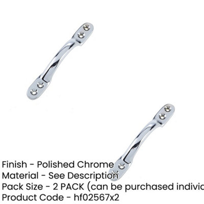 2 PACK Premium 152mm Polished Chrome Sash Handle for Windows - Window ...
