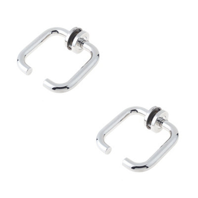 2 PACK Premium 19mm Polished Stainless Steel Door Handle on Rose Grade 304 - Interior Handle