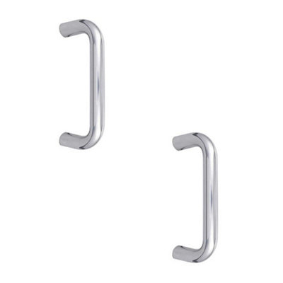 2 PACK Premium 22mm Stainless Steel D Shape Pull Handle - Grade 304, Polished Finish - Door Handle