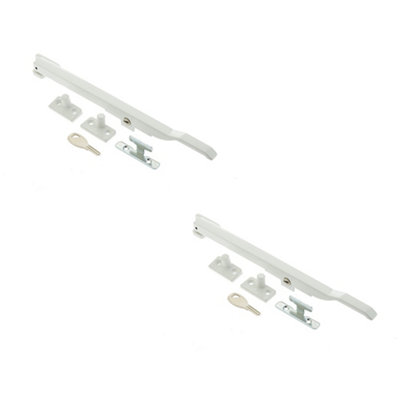 2 PACK Premium 250mm White Lockable Casement Stays for Secure Windows - Window Peg Bar