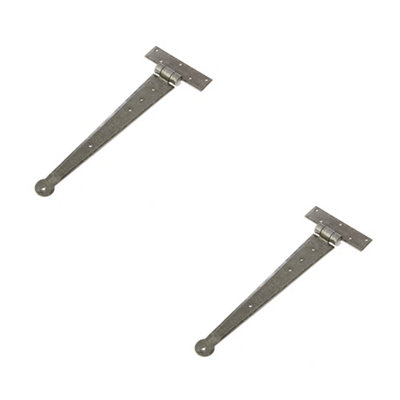 2 PACK Premium 300x110mm Pewter T Hinge for Doors and Cabinets - Traditional Gate Door - Door Hinges
