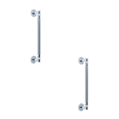 2 PACK Premium 305mm Polished and Satin Chrome Pull Handle for Doors - Door Handle