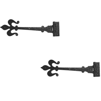 2 PACK Premium 400mm Antique Black Gate Hinge for Classic Doors - Traditional Gate Door - Door Hinges