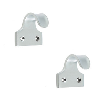 2 PACK Premium 50mm Satin Chrome Brass Sash Lifts for Windows - Window Fastener
