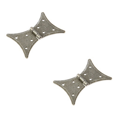 2 PACK Premium 64x50mm Pewter Butterfly Hinge for Cabinets and Furniture - Traditional Gate Door - Door Hinges