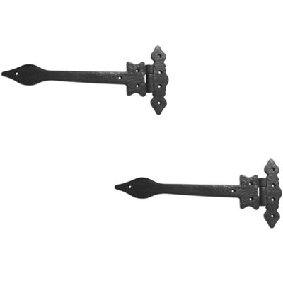 2 PACK Premium Antique Black Gate Hinge 300mm for Classic Gates - Traditional Gate Door - Door Hinges