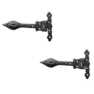 2 PACK Premium Antique Gate Hinge 160mm in Elegant Black Finish - Traditional Gate Door - Door Hinges