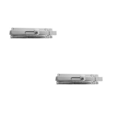 2 PACK Premium Architectural Slide Bolts in Polished Chrome - 150x40mm for Enhanced Security - Door Bolt Lock