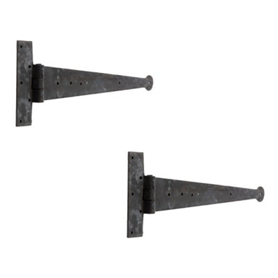 2 PACK Premium Beeswax T Hinge 370x132mm for Doors and Cabinets - Traditional Gate Door - Door Hinges