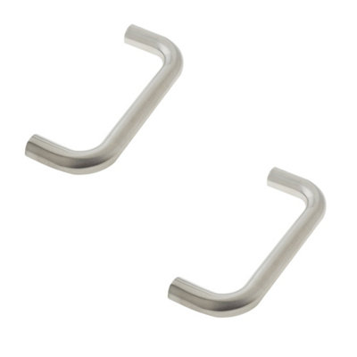 2 PACK Premium Grade 304 Stainless Steel D Shape Pull Handle - 19mm Satin Finish - Door Handle