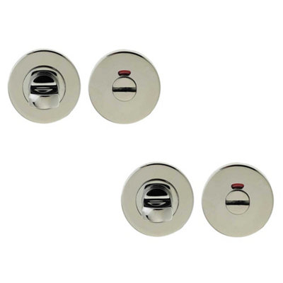 2 PACK Premium Grade 304 Stainless Steel Door Turns and Releases with Indicator Door Handle