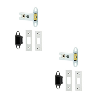 2 PACK Premium Heavy Duty Tubular Deadbolts - 64mm Polished Stainless Steel for Ultimate Security - Door Bolt