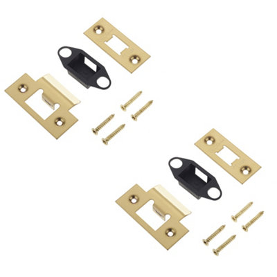 2 PACK Premium Heavy Duty Tubular Latch Accessory Packs with Elegant Brass Finish