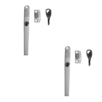 2 PACK Premium Modern Lockable Casement Fasteners - 124mm White for Enhanced Security - Window Handle