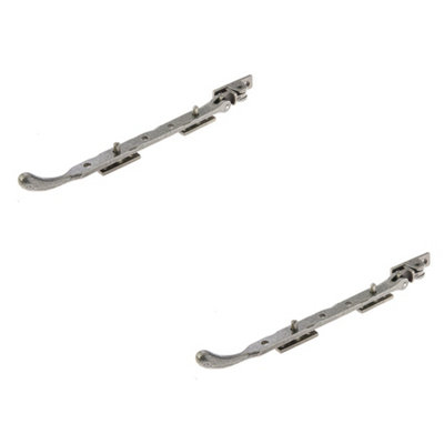2 PACK Premium Pewter Bulb End Casement Stays - 243mm x 15mm x 6mm - Window Peg Bar