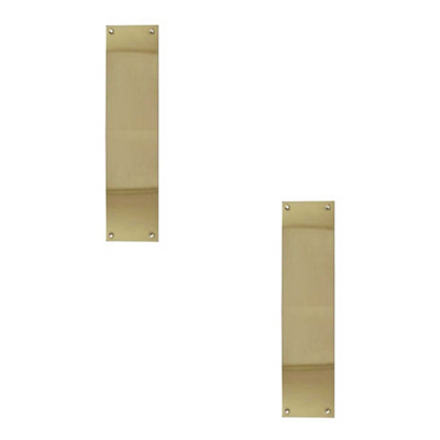 2 PACK Premium Polished Brass Fingerplates 350x75mm for Elegant Door Finishes - Door Protector Plate