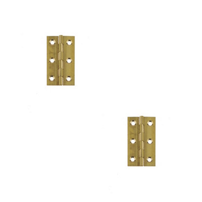 2 PACK Premium Polished Brass Plain Butt Hinge 51x28x1.5mm for Durable Door Hardware - Door Hinges