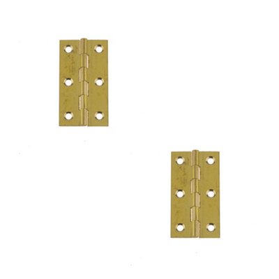 2 PACK Premium Polished Brass Plain Butt Hinge 63x35x1.5mm for Durable Door Hardware - Door Hinges