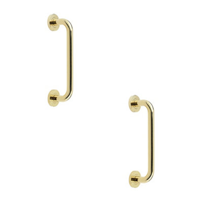 2 PACK Premium Polished Brass Pull Handle 225x19mm for Elegant Furnishings - Door Handle