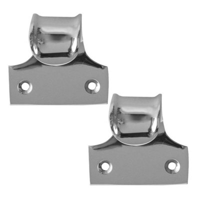 2 PACK Premium Polished Chrome Brass Sash Lifts - 50mm for Windows and Doors - Window Fastener