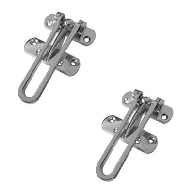 2 PACK Premium Polished Chrome Security Door Guards for Enhanced Protection - Door Guard