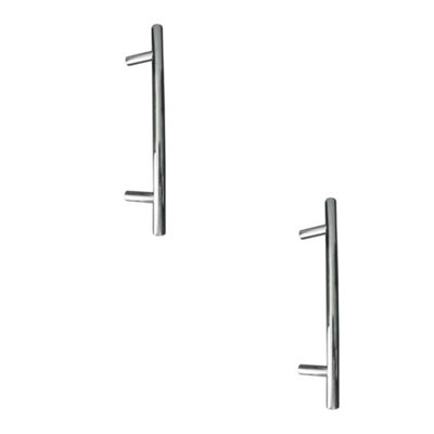 2 PACK Premium Polished Stainless Steel T Bar Cabinet Handle 294x12mm - Kitchen Drawer Pull Handle