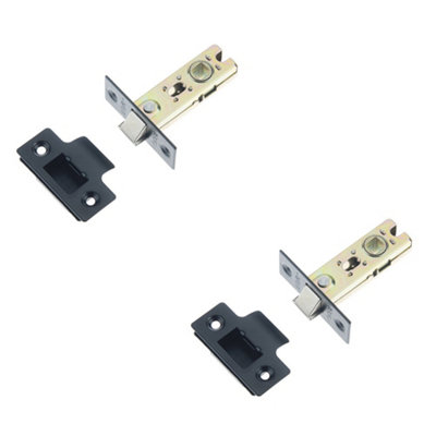 2 PACK Premium Quality 64mm Black Tubular Latches for Secure Closure