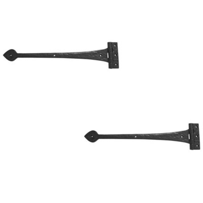2 PACK Premium Quality Antique Black Gate Hinge - 430mm Durable Design - Traditional Gate Door - Door Hinges