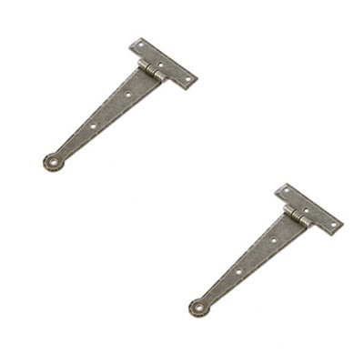 2 PACK Premium Quality T Hinge 135x65mm in Elegant Pewter Finish - Traditional Gate Door - Door Hinges