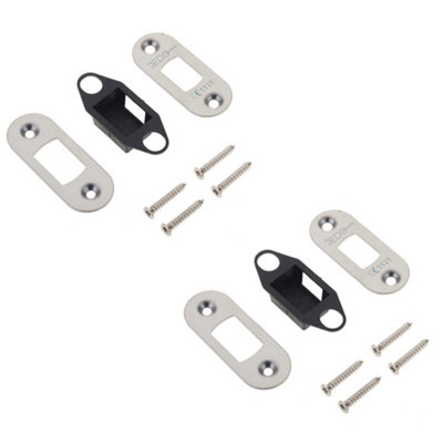 2 PACK Premium Radiused Accessory Packs for Heavy Duty Tubular Deadbolts in Polished Stainless Steel - Door Bolt