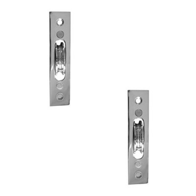 2 PACK Premium Sash Roller with Rectangular Plate - 118x26mm in Polished Chrome Finish - Window Fastener