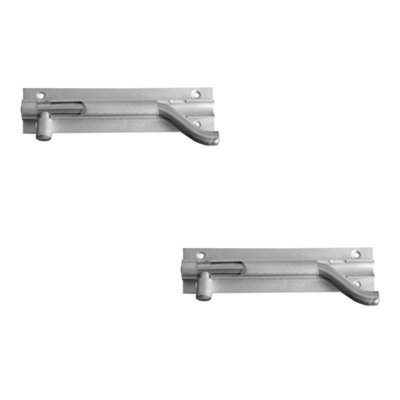2 PACK Premium Satin Anodised Aluminium Necked Barrel Bolts 100x25mm for Enhanced Security - Door Bolt