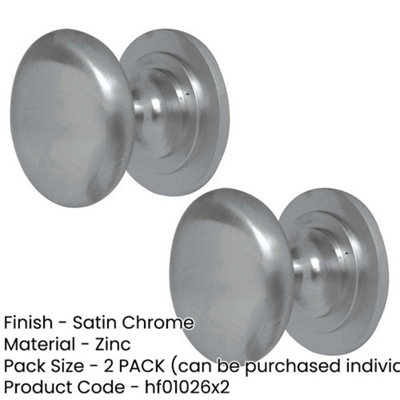 2 PACK Premium Satin Chrome 50mm Cupboard Knob for Stylish Furniture Decor - Kitchen Cabinet Knob