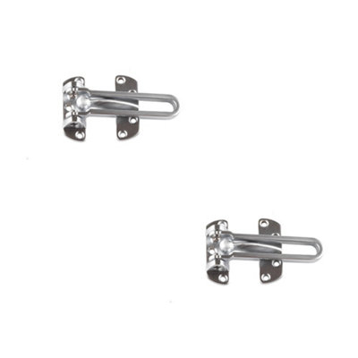 2 PACK Premium Satin Chrome Security Door Guards for Enhanced Protection - Door Guard