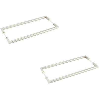 2 PACK Premium Satin Nickel Pull Handle 425 x 20mm for Cabinets and Doors - Door Handle