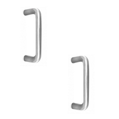 2 PACK Premium Satin Stainless Steel 19mm D Shape Pull Handle - 150mm Length Grade 201 - Door Handle