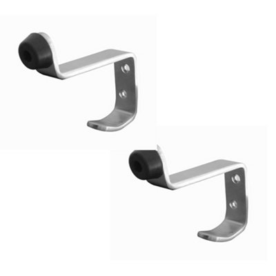 2 PACK Premium Satin Stainless Steel Hat and Coat Hook with 75mm Projection - Wall Mounted Clothing Hook