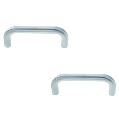 2 PACK Premium Stainless Steel 19mm D Shape Pull Handle Grade 304 - Satin Finish Door Handle