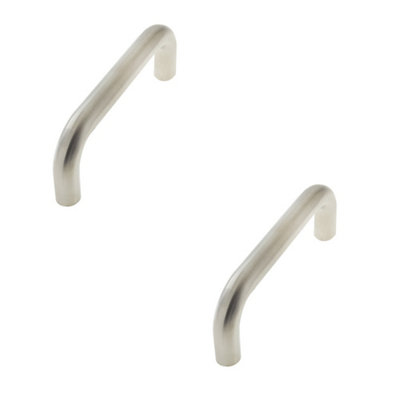 2 PACK Premium Stainless Steel 19mm D Shape Pull Handle Grade 304 with Satin Finish Door Handle