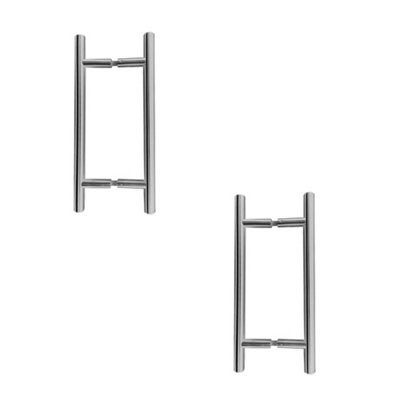 2 PACK Premium Stainless Steel 19mm Pull Handle with B2B Fixing - Durable Satin Finish 325x19x225mm - Door Handle