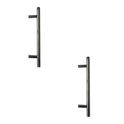 2 PACK Premium Stainless Steel 25mm Pull Handle for B/T Fixing - Polished Finish - Door Handle