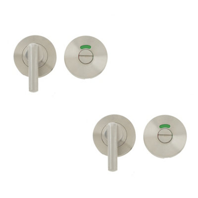 2 PACK Premium Stainless Steel Easy Turns and Releases with Indicator - 52x8mm Satin Finish - Door Handle