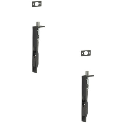 2 PACK Premium Stainless Steel Flush Bolts Dark Bronze 150mm x 20mm Square Forend