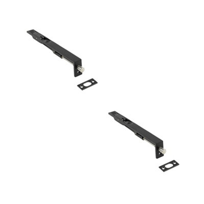 2 PACK Premium Stainless Steel Flush Bolts JMB51 Black 203mm x 20mm for Secure Locking