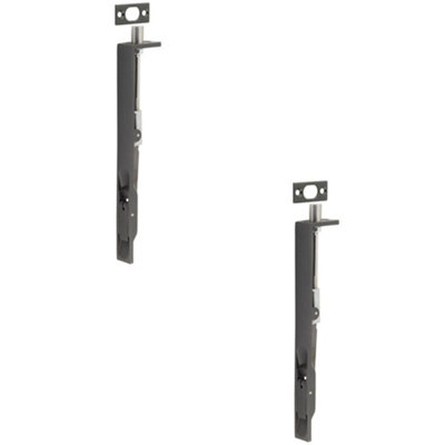 2 PACK Premium Stainless Steel Flush Bolts JSS51 in Dark Bronze - 203mm x 20mm Square Forend