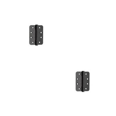 2 PACK Premium Stainless Steel Grade 13 Radiused Black Polymer Bearing Hinges 102x76x3mm - 30/60 Fire Door Hinge