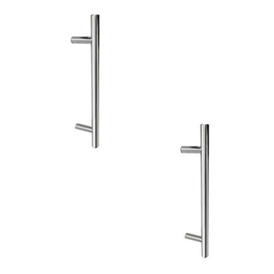 2 PACK Premium Stainless Steel Pull Handle 19mm for B/T Fixing - 1000x19x900mm in Satin Finish - Door Handle