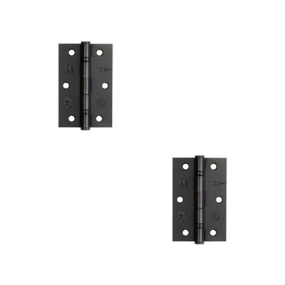 2 PACK Premium Steel Ball Bearing Hinge 89x58mm Black for Smooth Operation - Door Hinges