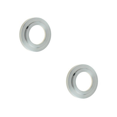 2 PACK Premium Stepped Outer Roses in Satin Nickel Finish - Grade 201 - Door Handle